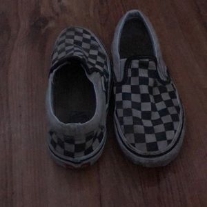 Vans white and black checkered durty